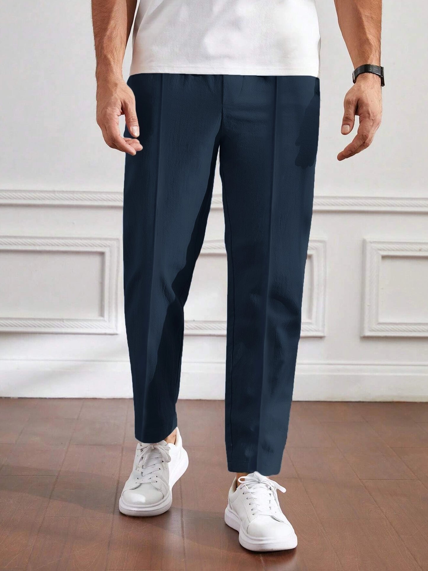 Men's Cotton Linen Tapered Trousers