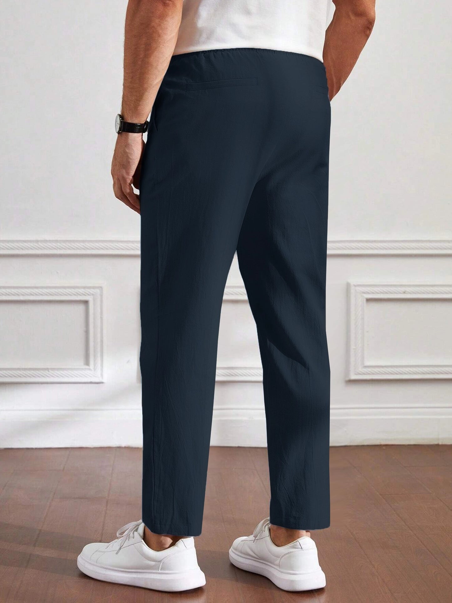 Men's Cotton Linen Tapered Trousers