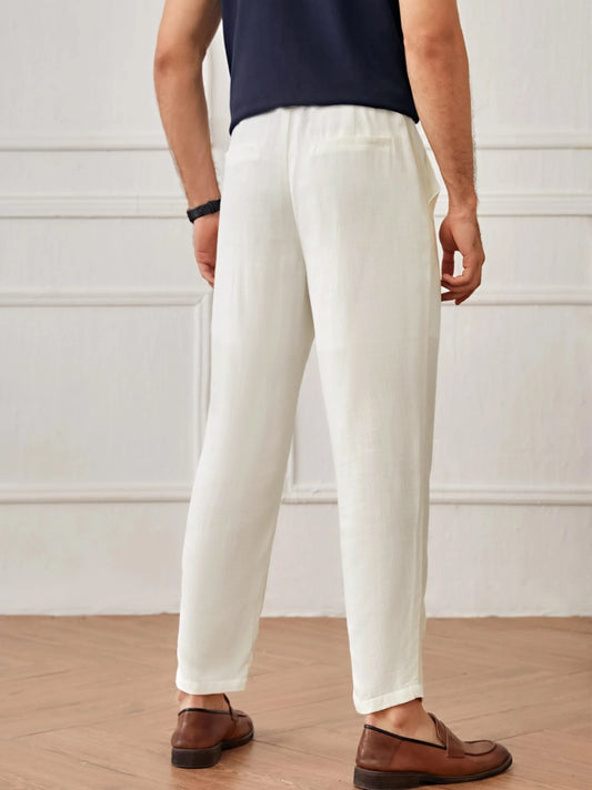Men's Cotton Linen Tapered Trousers