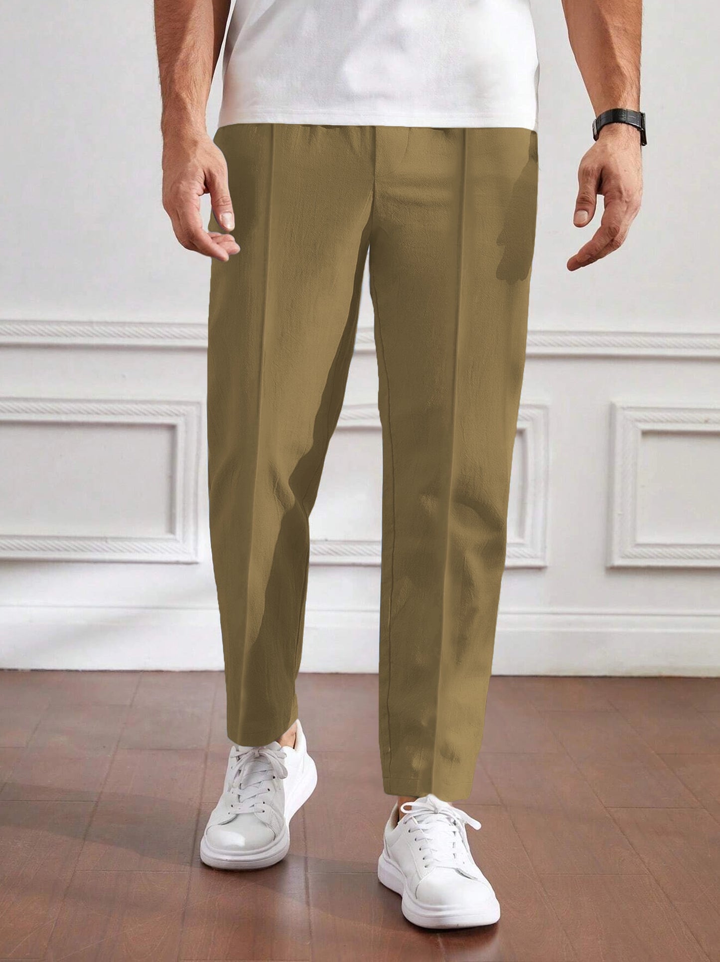 Men's Cotton Linen Tapered Trousers
