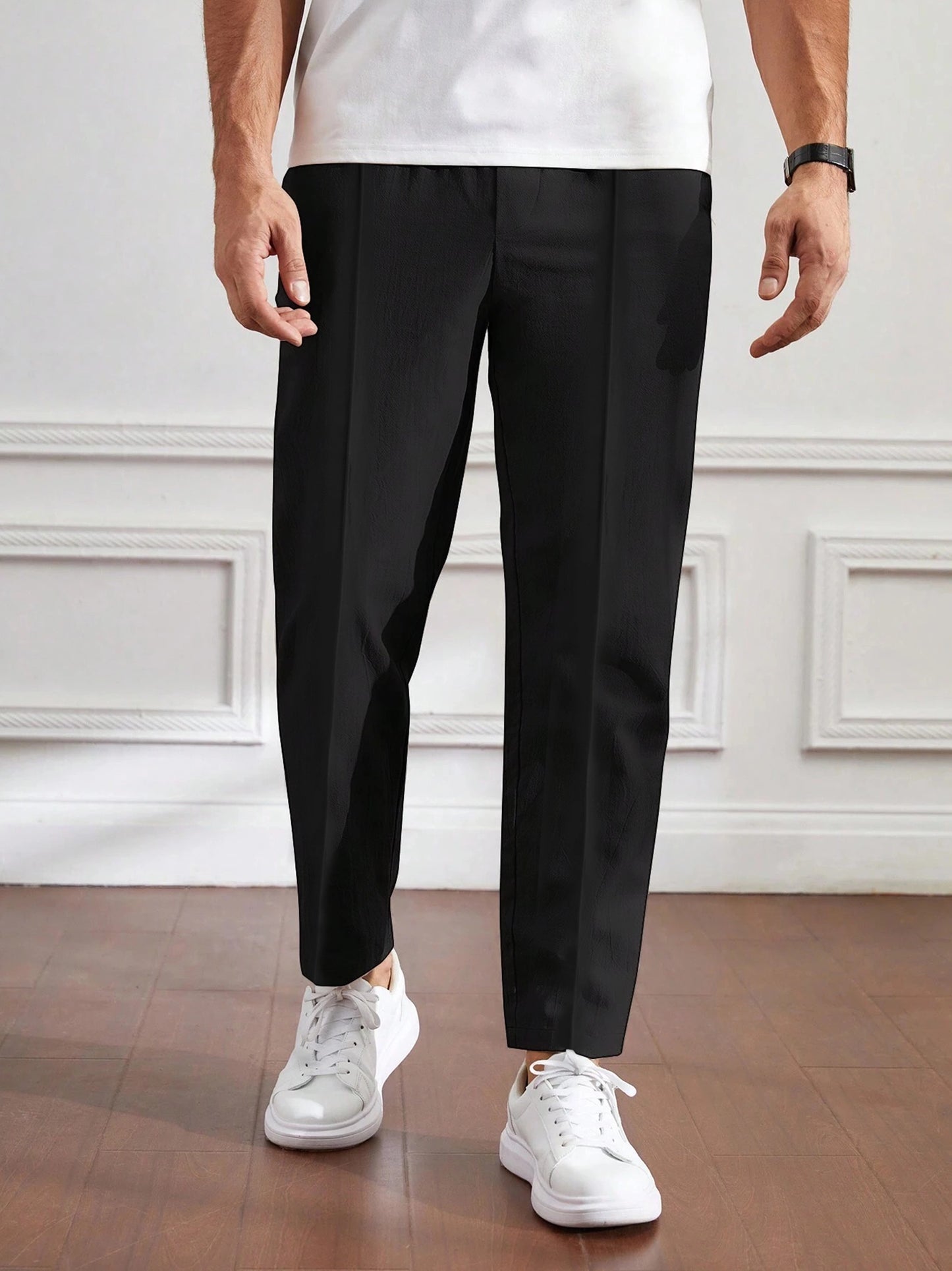 Men's Cotton Linen Tapered Trousers