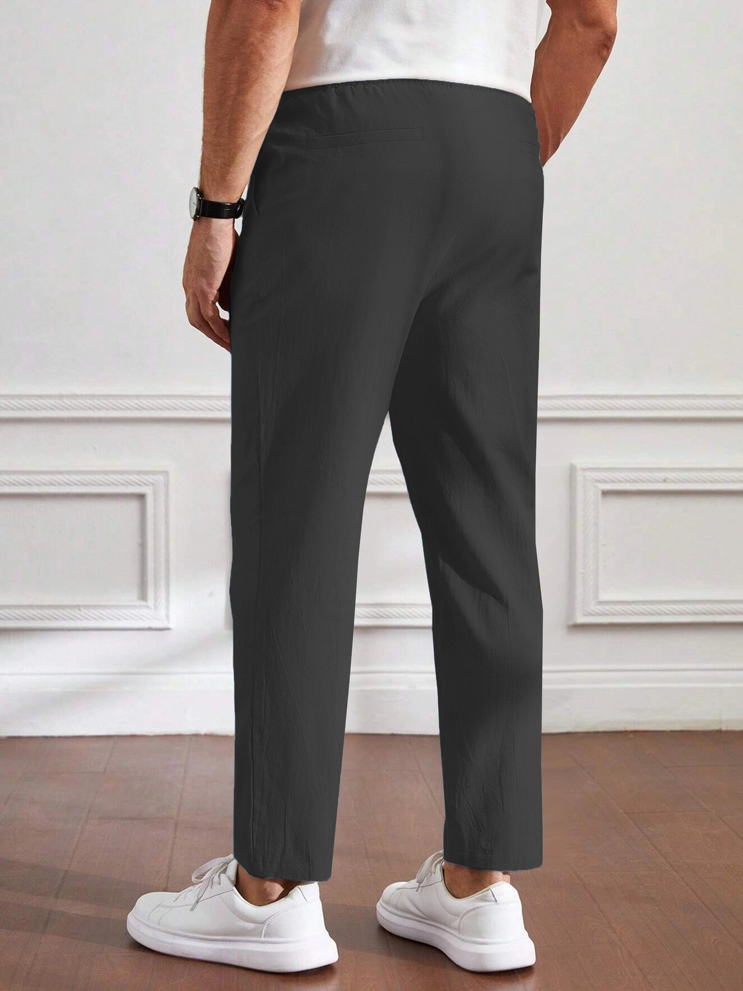 Men's Cotton Linen Tapered Trousers