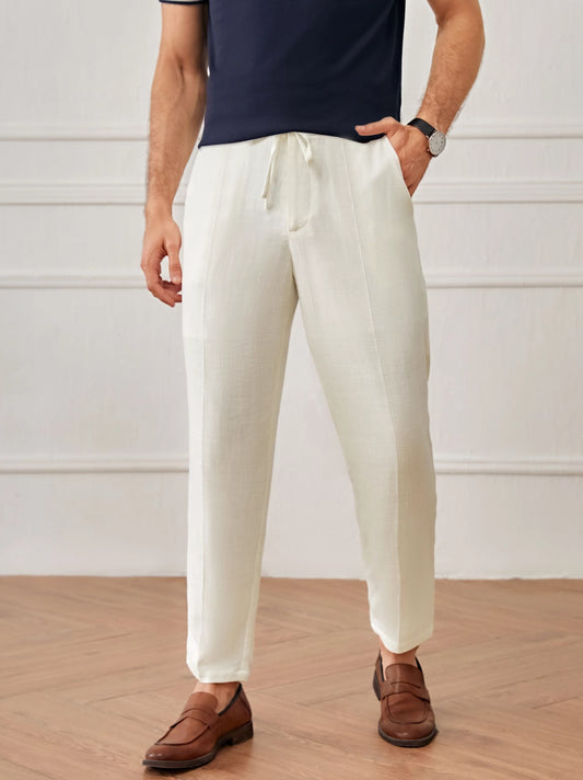 Men's Cotton Linen Tapered Trousers